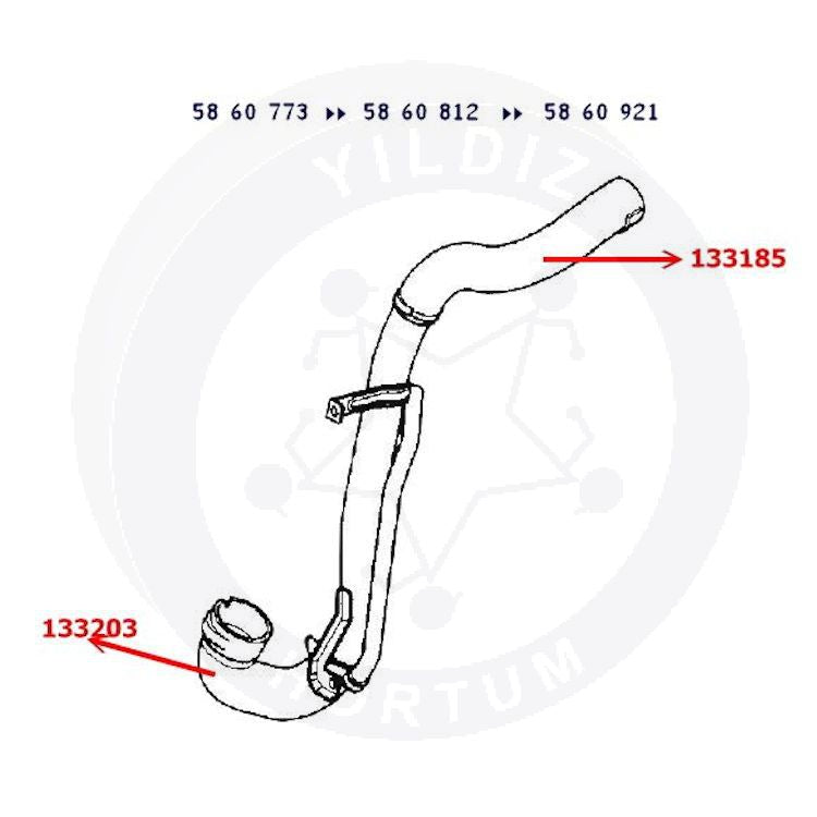 High-quality and reinforced Turbo Hose 5860921-2, compatible with Vauxhall/Opel 2nd image